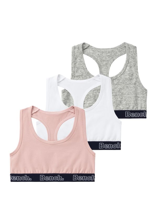 BENCH BENCH Сутиен  светлосиво / бледорозово / бяло