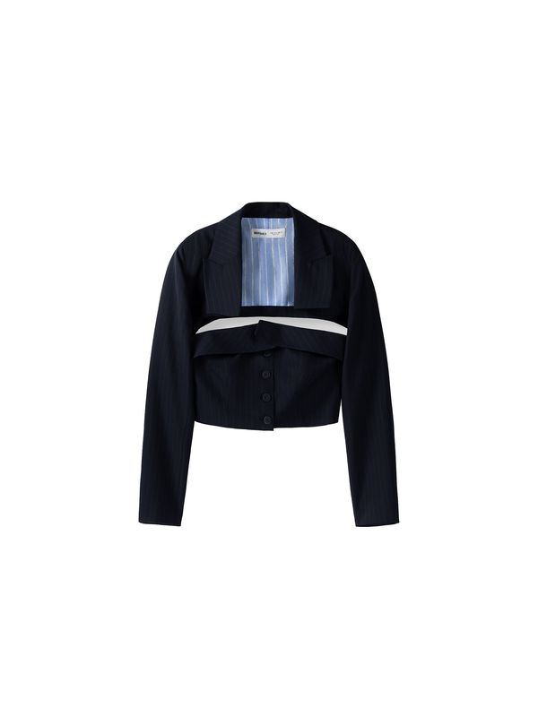 Bershka Bershka Блейзър  нейви синьо / бяло