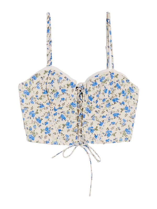 Bershka Bershka Блуза  бежово / синьо / тъмнокафяво / зелено