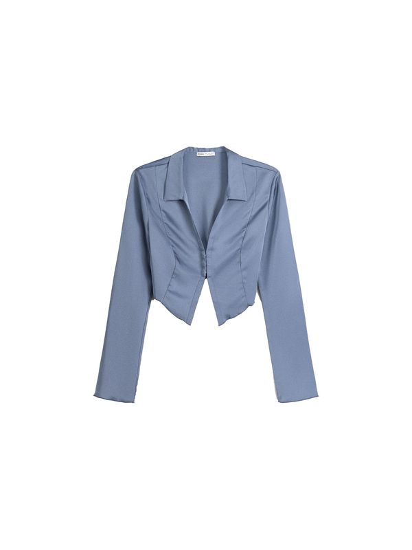 Bershka Bershka Блуза  гълъбово синьо