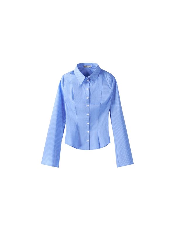 Bershka Bershka Блуза  светлосиньо / бяло