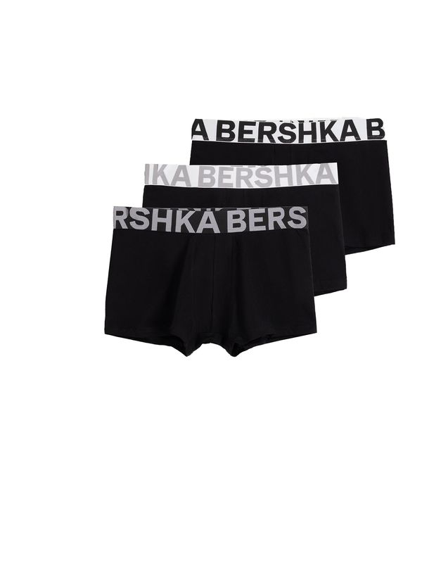Bershka Bershka Боксерки  сиво / черно / бяло