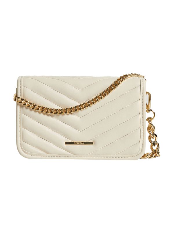 Bershka Bershka Чанта за през рамо  екрю / злато