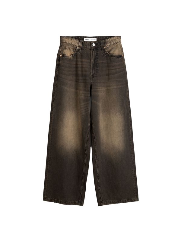 Bershka Bershka Дънки  бежово / черно