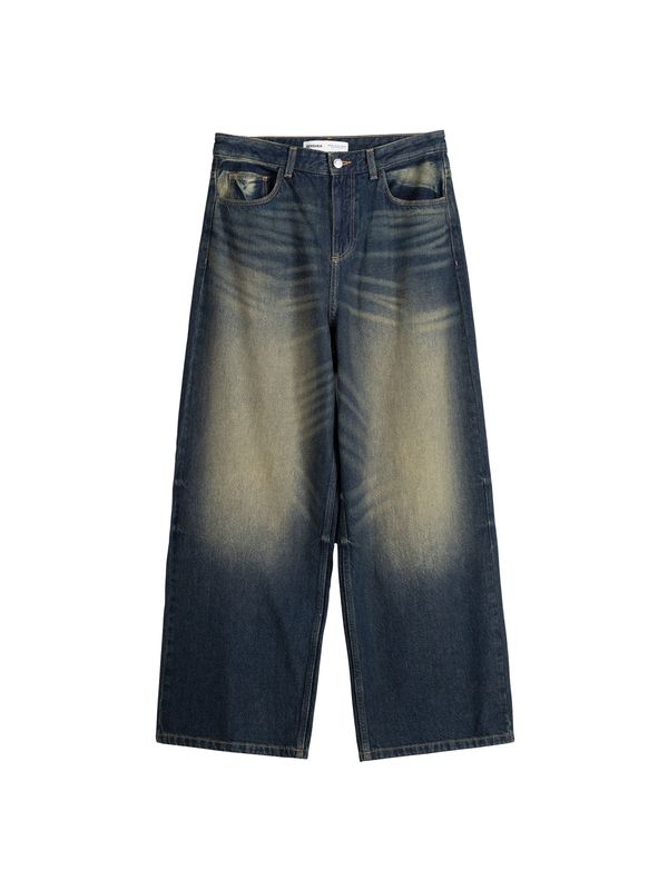 Bershka Bershka Дънки  бежово / тъмносиньо