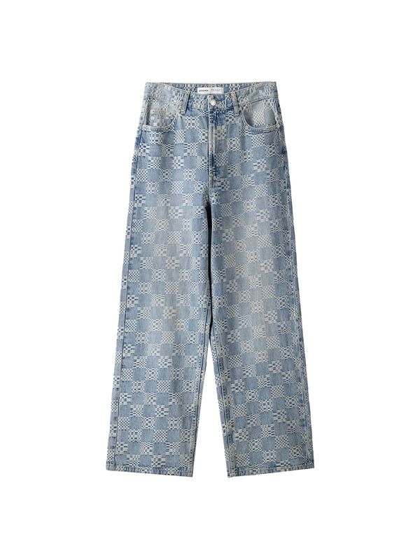 Bershka Bershka Дънки  син деним / бяло