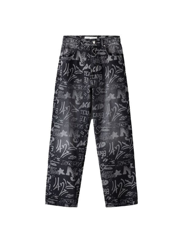 Bershka Bershka Дънки  сиво / черен деним