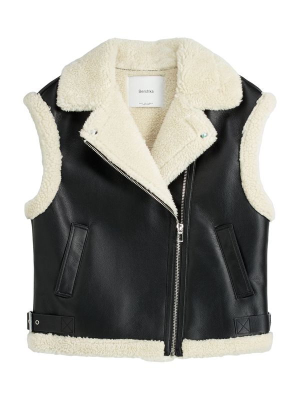 Bershka Bershka Елек  черно / мръсно бяло