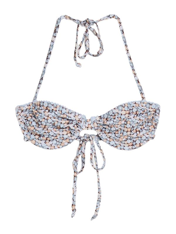 Bershka Bershka Горнище на бански  светлосиньо / кафяво / оранжево