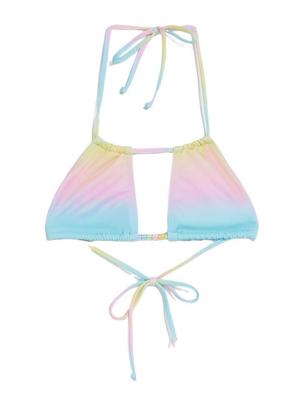 Bershka Bershka Горнище на бански  светлосиньо / жълто / бледорозово