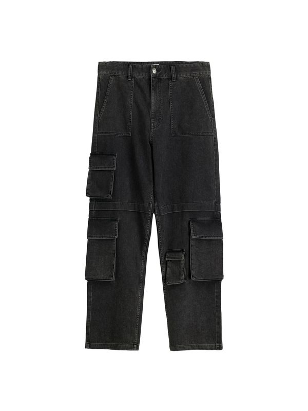 Bershka Bershka Карго дънки  черен деним