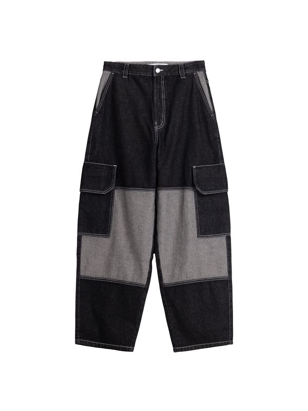 Bershka Bershka Карго дънки  сив деним / черен деним
