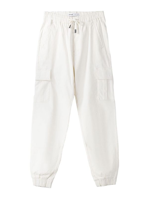 Bershka Bershka Карго панталон  черно / бяло