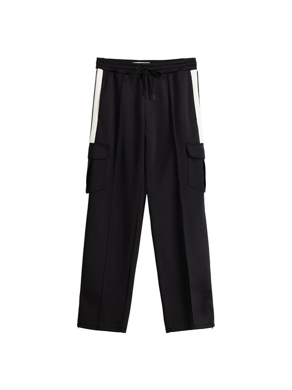 Bershka Bershka Карго панталон  черно / бяло