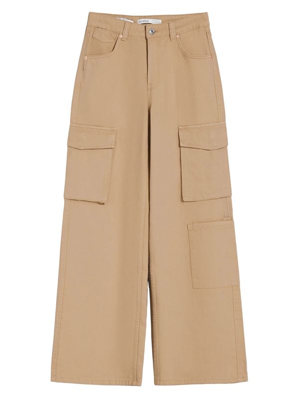 Bershka Bershka Карго панталон  цвят "пясък"