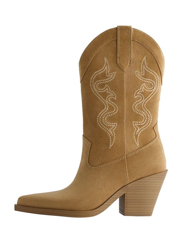 Bershka Bershka Каубойски ботуши  бежово / шафран