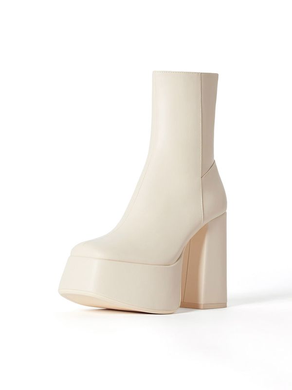 Bershka Bershka Къси ботуши  мръсно бяло