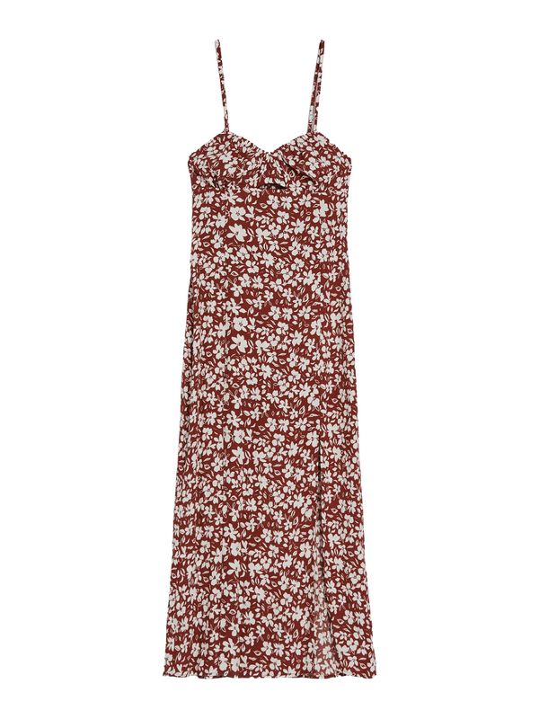 Bershka Bershka Лятна рокля  кестеняво кафяво / бяло