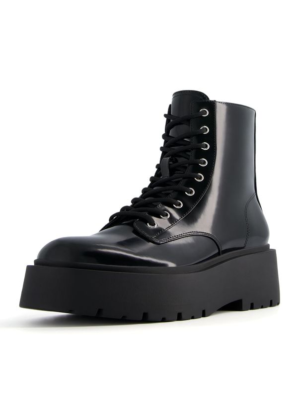 Bershka Bershka Ниски ботуши с връзки  черно