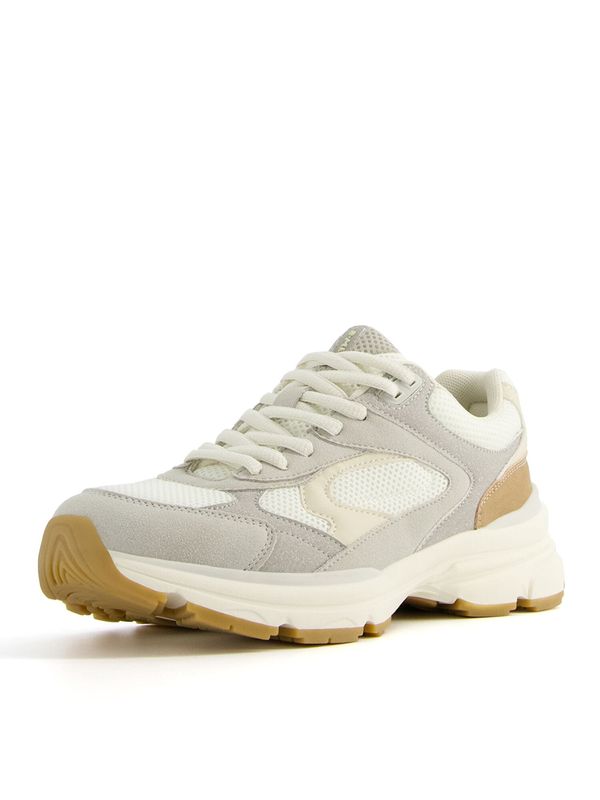 Bershka Bershka Ниски маратонки  бежово / кремаво / сиво / бяло