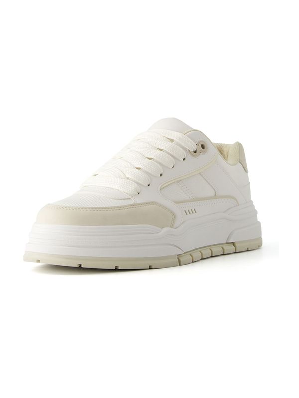 Bershka Bershka Ниски маратонки  светлобежово / бяло