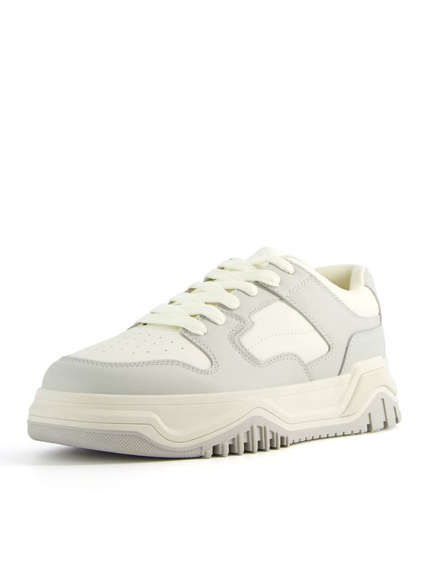 Bershka Bershka Ниски маратонки  светлосиво / бяло