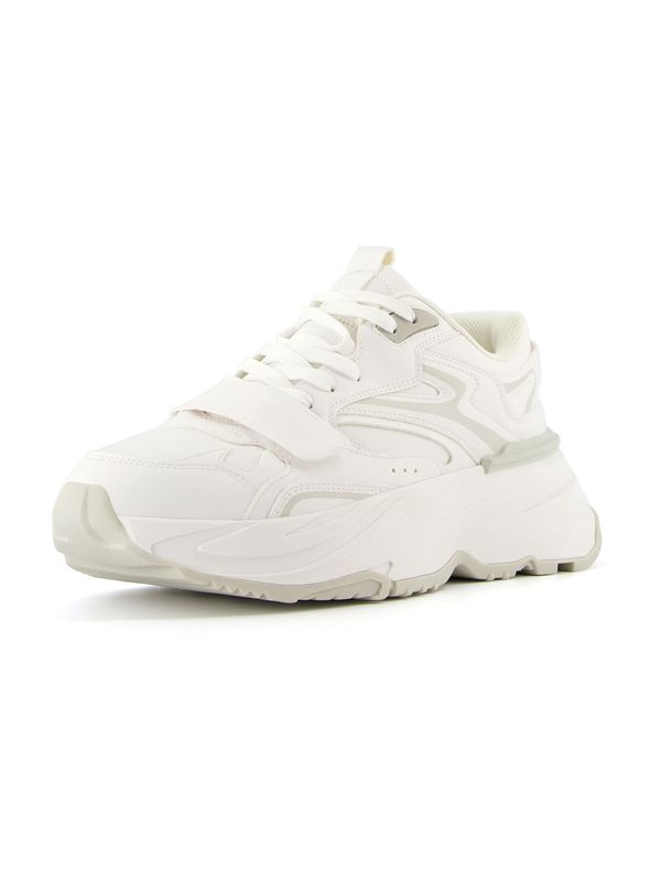 Bershka Bershka Ниски маратонки  светлосиво / бяло