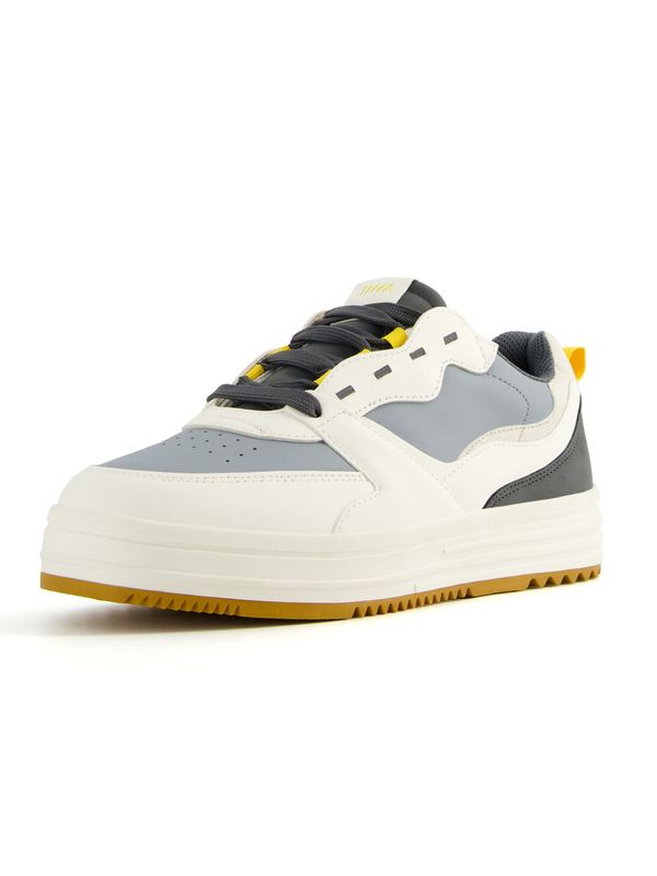 Bershka Bershka Ниски маратонки  жълто / сиво / тъмносиво / бяло