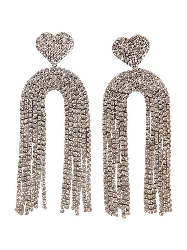 Bershka Bershka Обеци  сребърно / прозрачно