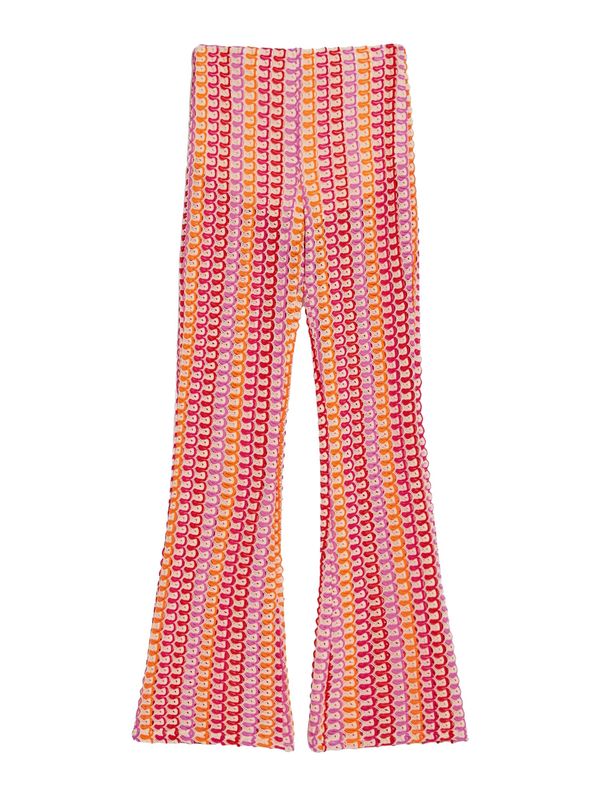 Bershka Bershka Панталон  бежово / златистожълто / орхидея / червено