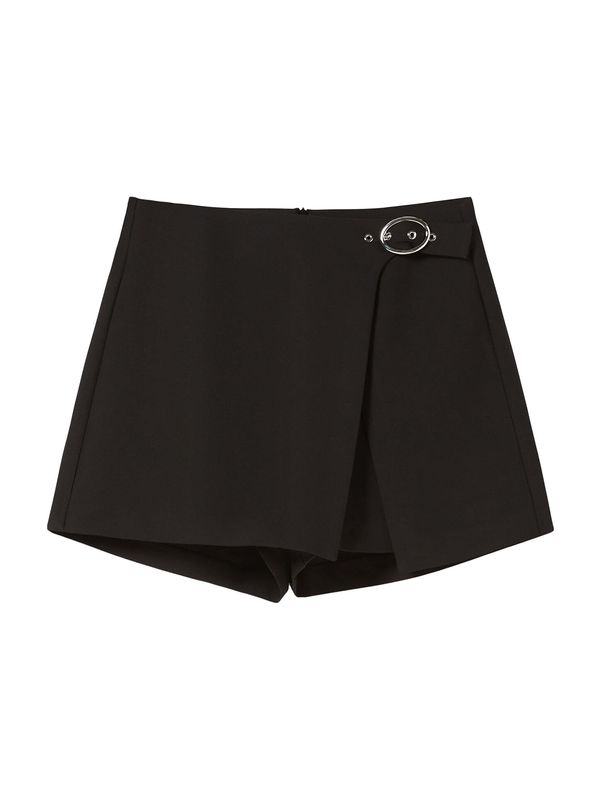 Bershka Bershka Панталон  черно / сребърно