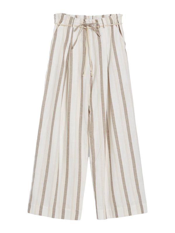 Bershka Bershka Панталон с набор  цвят "пясък" / мръсно бяло