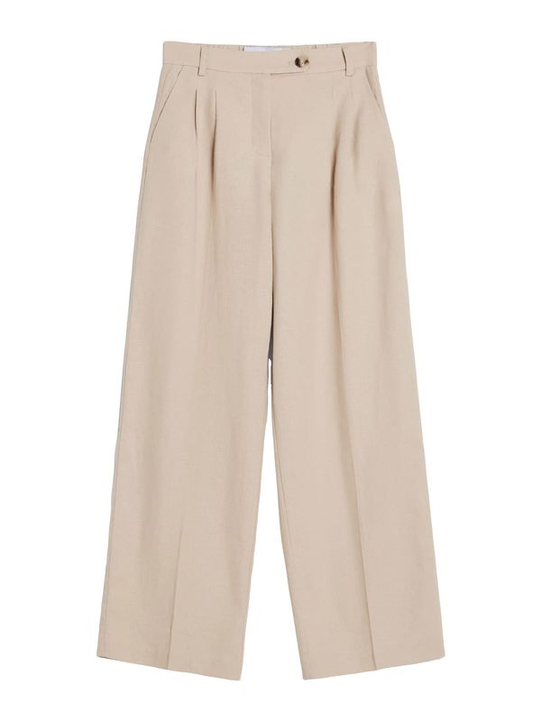 Bershka Bershka Панталон с ръб  бежово