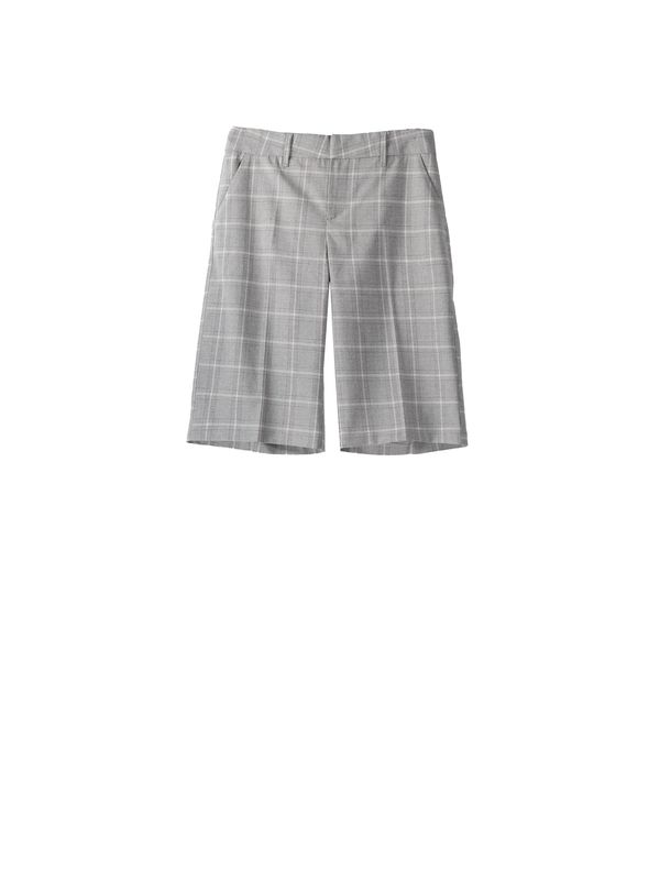 Bershka Bershka Панталон с ръб  сиво / бяло