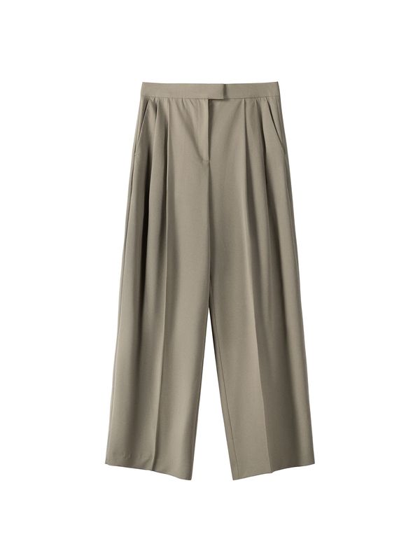 Bershka Bershka Панталон с ръб  тъмнобежово