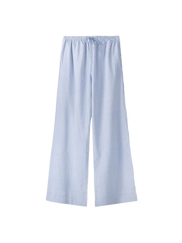 Bershka Bershka Панталон  светлосиньо / бяло