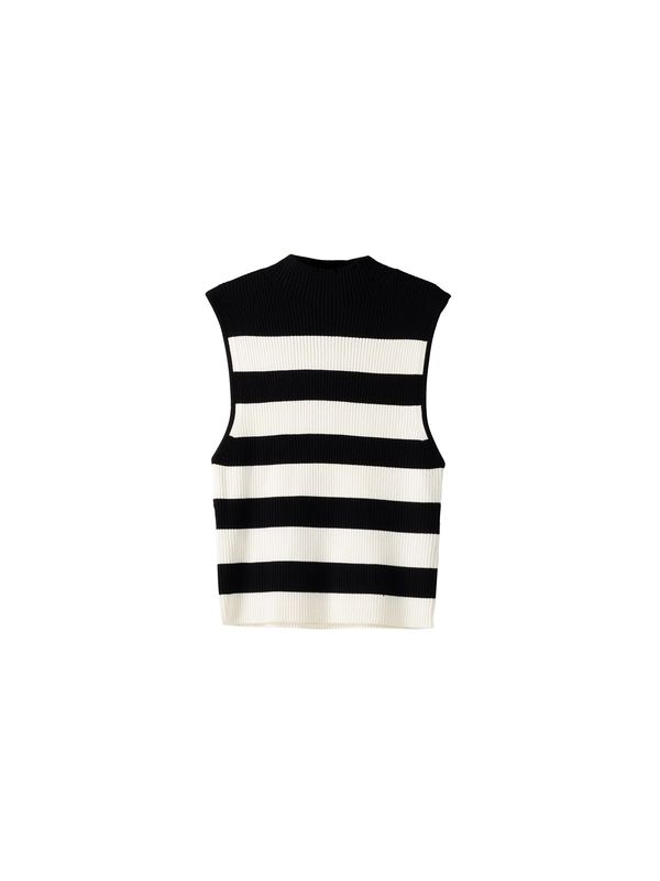 Bershka Bershka Плетен топ  черно / бяло