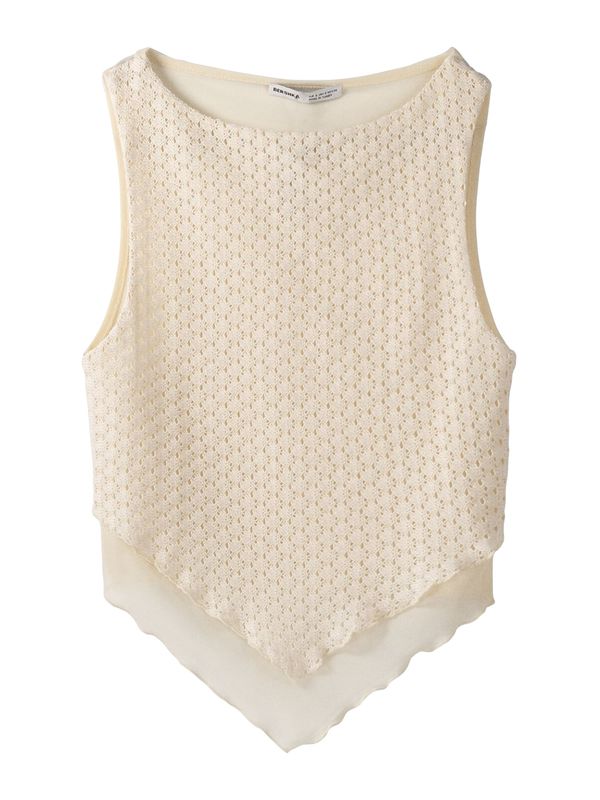 Bershka Bershka Плетен топ  екрю