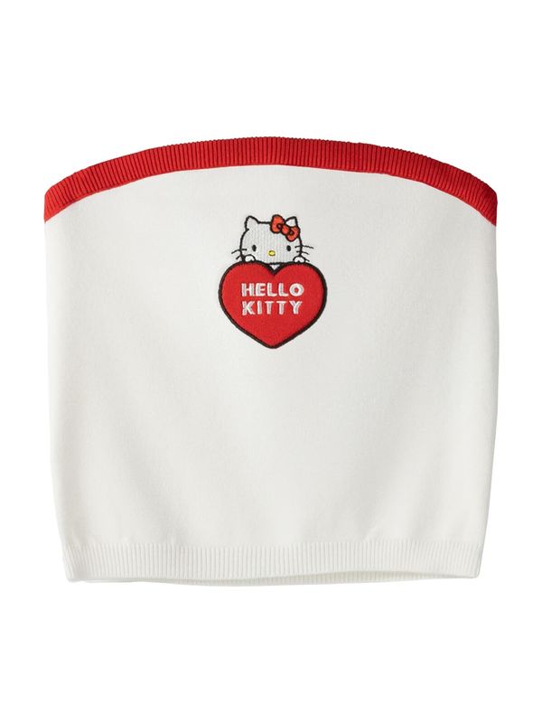 Bershka Bershka Плетен топ  екрю / червено / черно