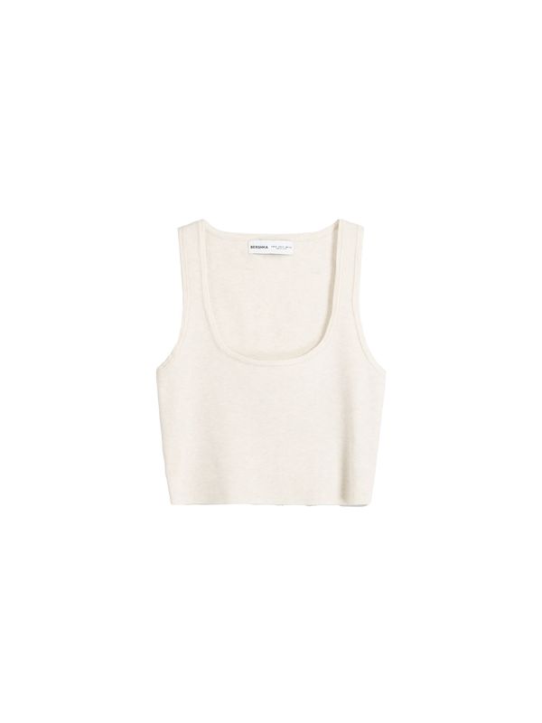 Bershka Bershka Плетен топ  мръсно бяло