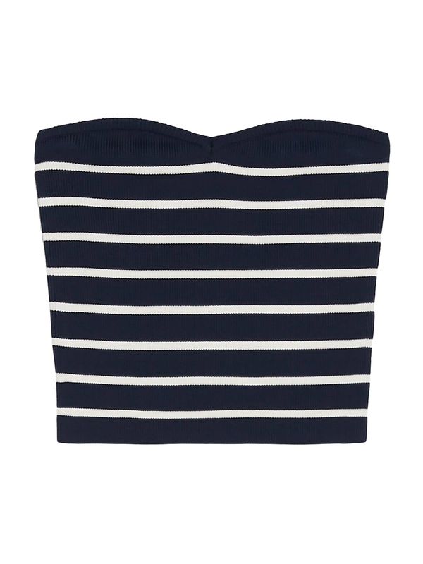 Bershka Bershka Плетен топ  нощно синьо / бяло