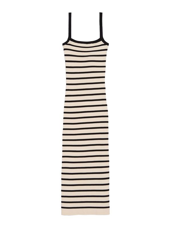 Bershka Bershka Плетена рокля  бежово / черно