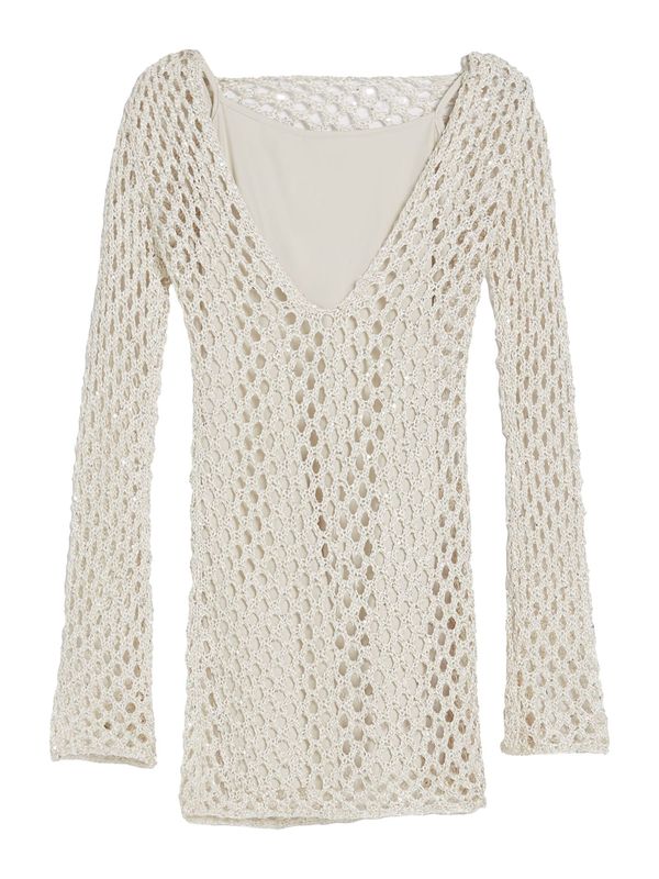 Bershka Bershka Плетена рокля  бежово