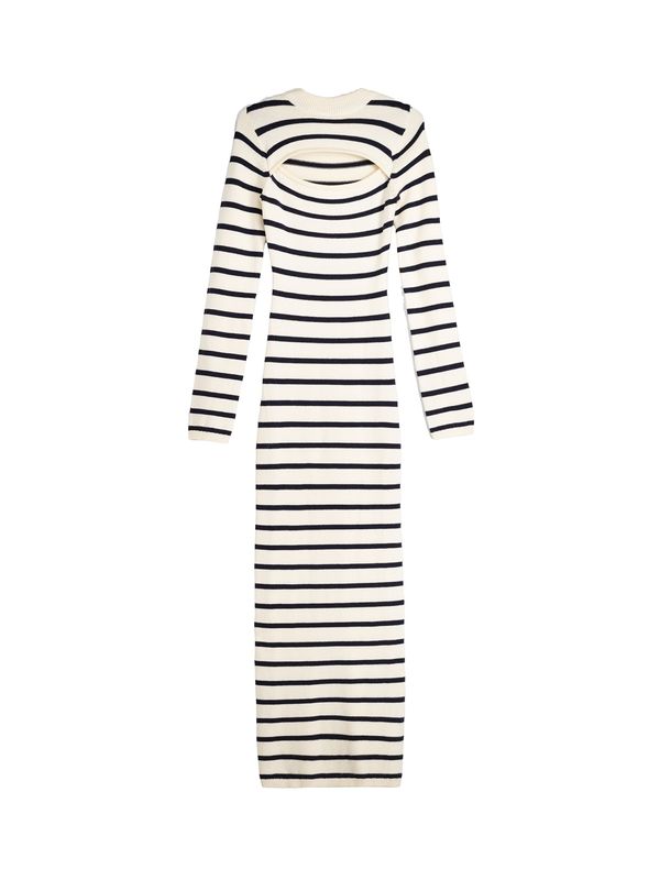 Bershka Bershka Плетена рокля  екрю / нейви синьо