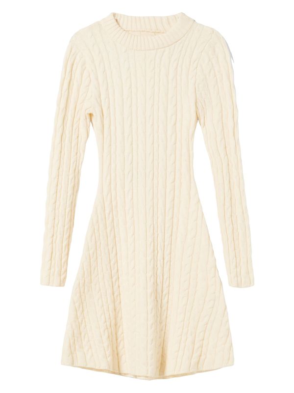 Bershka Bershka Плетена рокля  кремаво