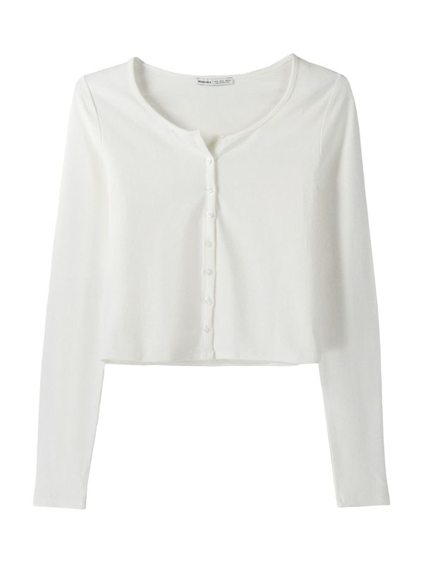 Bershka Bershka Плетена жилетка  бяло