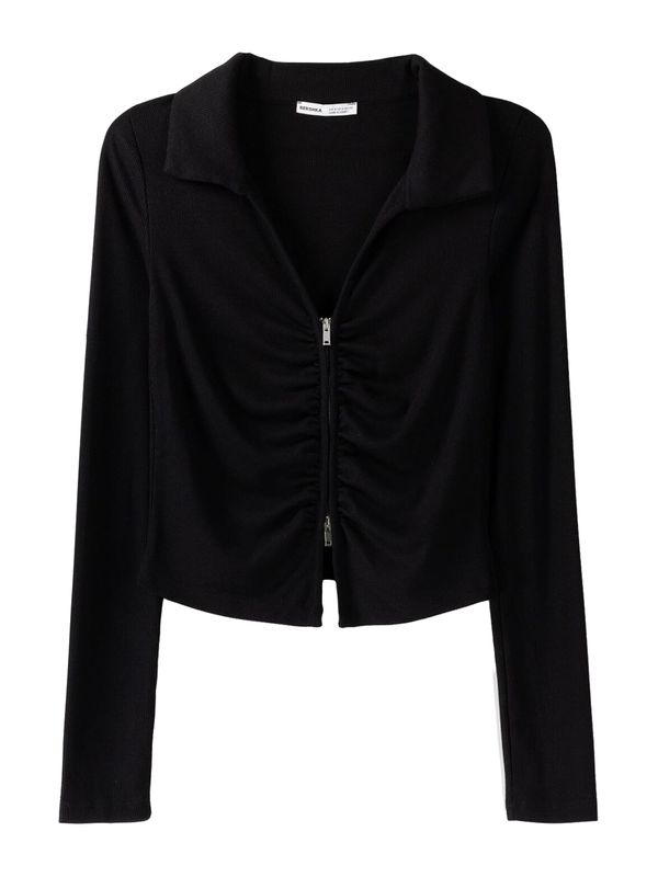 Bershka Bershka Плетена жилетка  черно