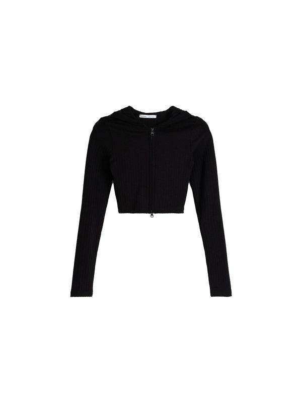 Bershka Bershka Плетена жилетка  черно