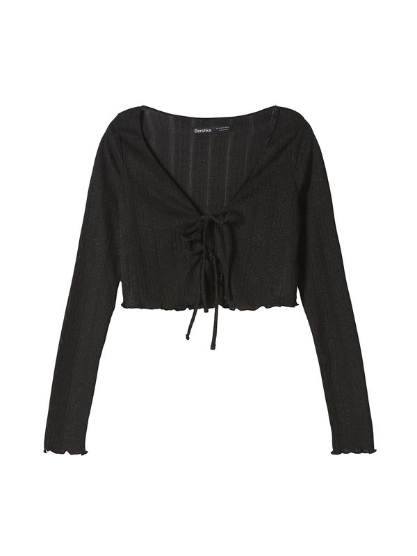 Bershka Bershka Плетена жилетка  черно