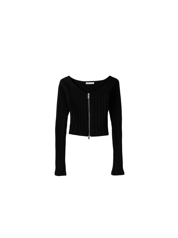 Bershka Bershka Плетена жилетка  черно